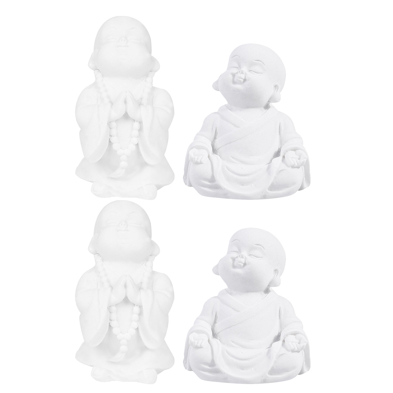 Aquarium Fish In - 4Pcs Zen Buddha Statue Resin Decorations