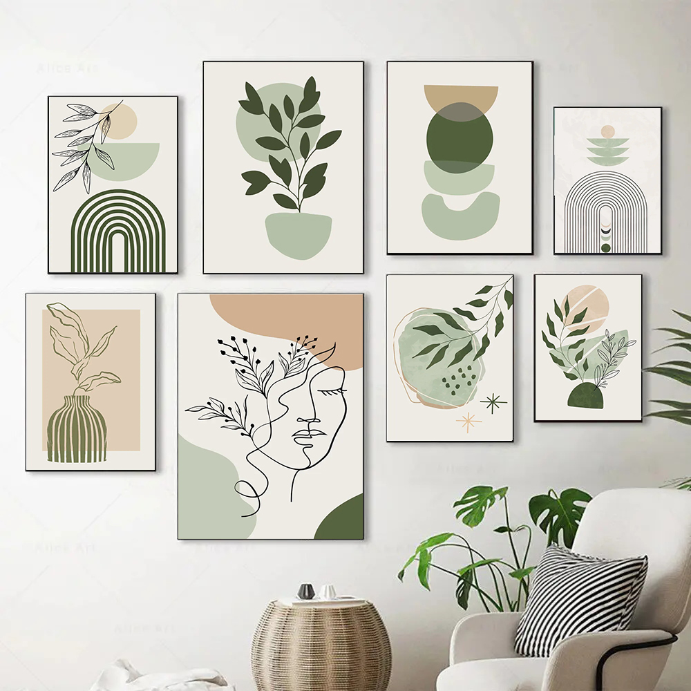 Live Plant Fertilizer - Boho Sage Green Plants Posters Abstract