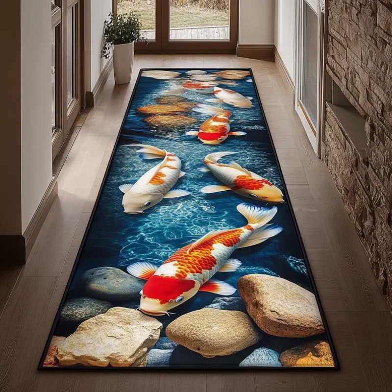 2D Koi Fish Pond Runner Rug fo - Aquarium Fish Koi review and price