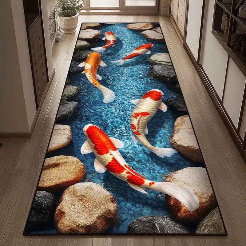 2D Koi Fish Pond Runner Rug fo - Aquarium Fish Koi review and price