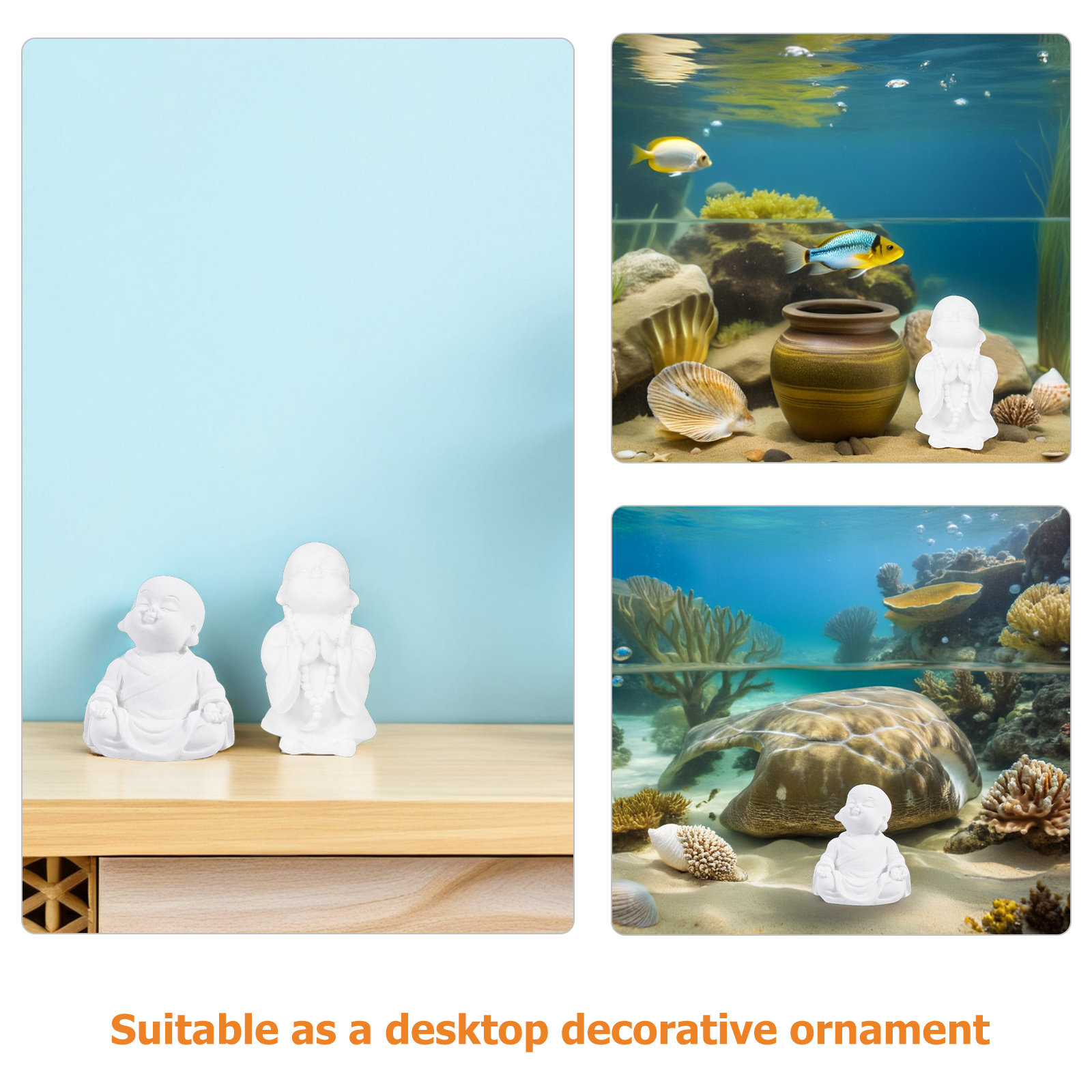 4Pcs Zen Buddha Statue Resin D - Aquarium Fish In review and price