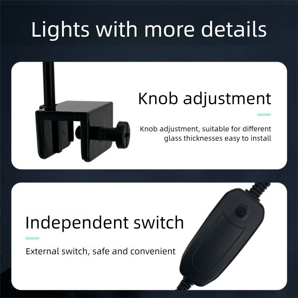 3 Color Modes Mini Clip-on Aqu - Aquarium Fish Light Lamp review and price