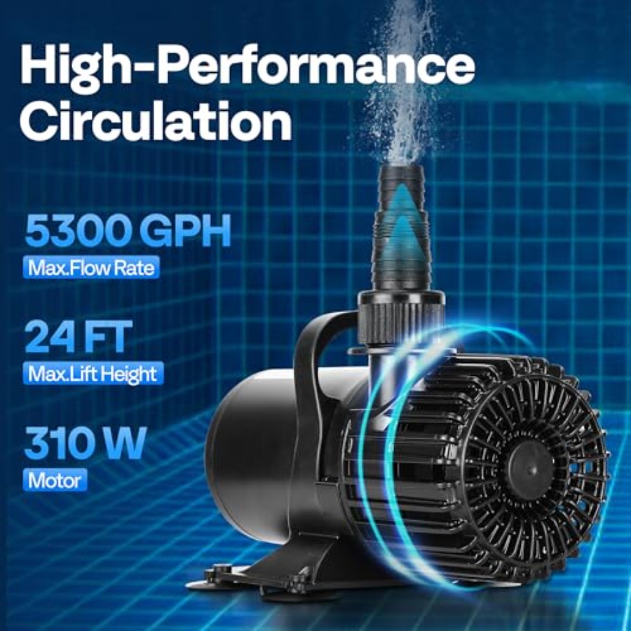 Electric 310W 5300GPH Submersi - Aquarium Fish Koi review and price